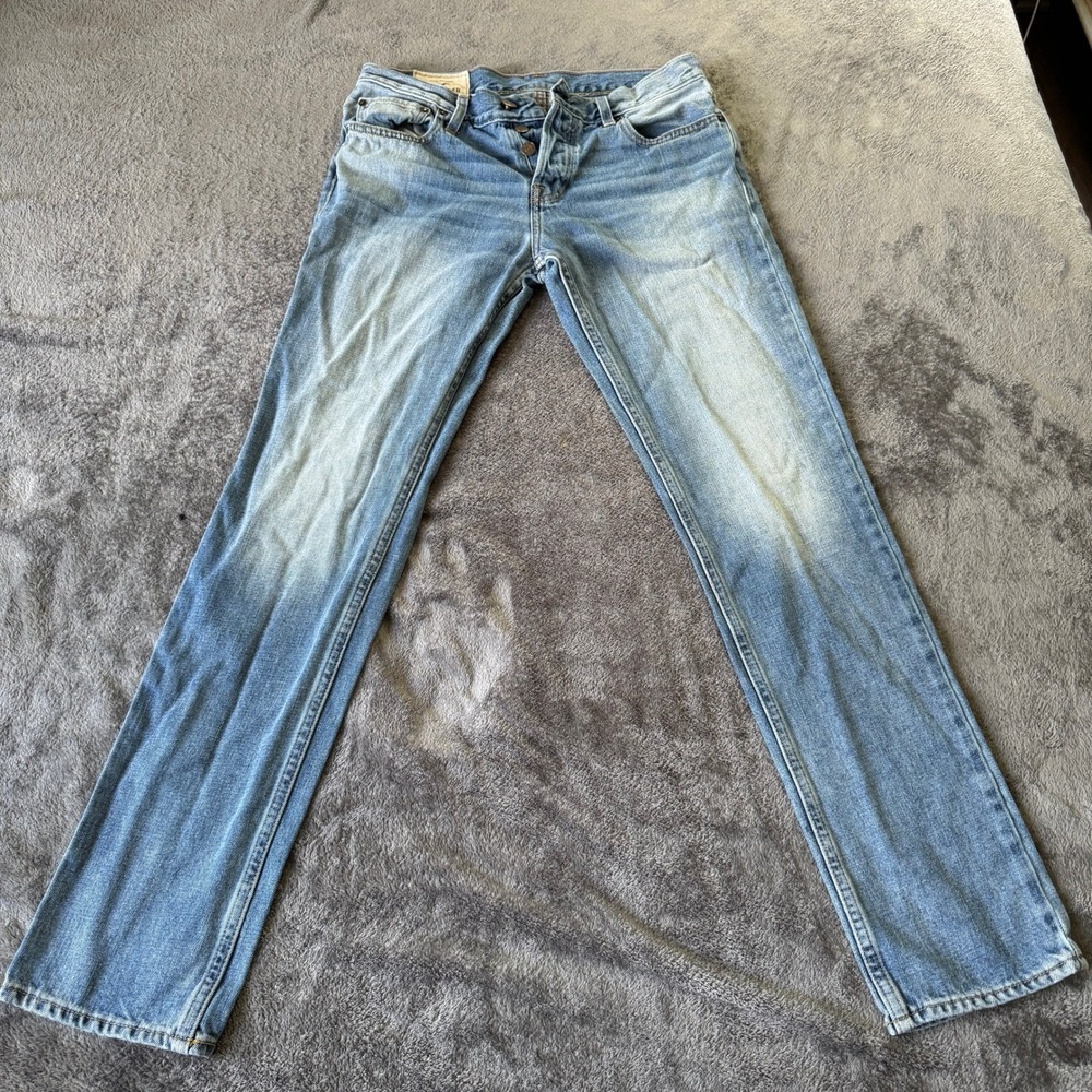 Hollister Skinny Jeans Light Wash Denim Button Fly‎ W32 X L32 Womens Classic Fit